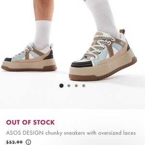 ASOS Chunky Multicolor Sneakers with Oversized Laces